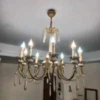 لوستر ۱۰ شاخه نئوکلاسیک سنگ و برنز