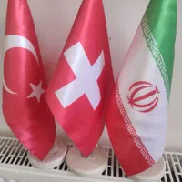 پرچم لوکس رومیزی ایران ترکیه سوئیس|صنایع دستی و سایر لوازم تزئینی|مرند, |دیوار