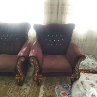 مبل ۹ نفره جنس پارچه مخمل چوب راش تمیز وسالم
