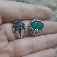 زمرد و یاقوت کبود برمه آنهیت رکاب نقره و فدیوم