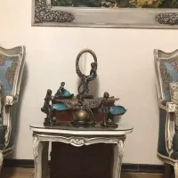 ست مجسمه فرشته به رنگ برنز و فیروزه ای