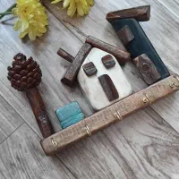 جاکلیدی چوبی طرح کلبه|صنایع دستی و سایر لوازم تزئینی|نیشابور, شهرک ولیعصر|دیوار