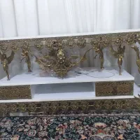 میز تلویزیون برنجی طرح طاوس معاوضه بایخچال