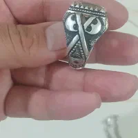 انگشتر وزنجیر کرال نقره