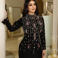 سنگدوزی انواع لباس همراه دیزاین با گلهای مخملی