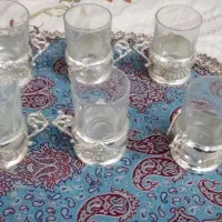 وسایل قدیمی سینی تعارفی تال، استکان و گالش ظرف|کلکسیون اشیاء عتیقه|یزد, |دیوار