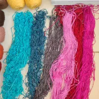 نخ و نقشه منظره با دار قالی چله کشی شده|تابلو فرش|قم, شاه ابراهیم|دیوار