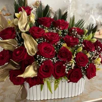 دو عدد باکس گل طبیعی زیبا و بزرگ