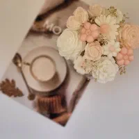 شمع گل خاص و زیبا...باکس گل  هدیه ی خاص و ماندگار