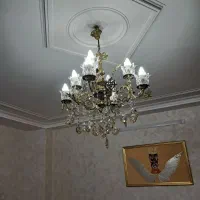 لوستر برنجی ۴ شاخه ۸ شعله نونو|لوستر و چراغ آویز|اسلام‌شهر, شهرک قائمیه|دیوار