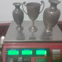 نقره  دو گلدان یک‌جام  چنگال کفکیر و