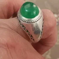 انگشتر تهران علی کهنه عقیق سبز یمنی پشت دامله