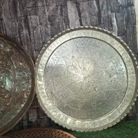 سینی مسی دیوارکوب مسی قلم قدیمی عتیقه آنتیک|کلکسیون اشیاء عتیقه|مشهد, دانشجو|دیوار