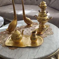 سماور زغالی 1لیتری با لوازم وقوبرنز