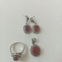 سرویس نقره نگین عقیق  اصل با فاکتور