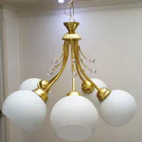 لوستر  سه شعله گیلاسی نقره ای و طلایی ،تولیدی طاها