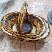 سبد چوبی حصیری خنچه حکاکی کدو هنودانه|صنایع دستی و سایر لوازم تزئینی|مشهد, ولیعصر (شهرک غرب)|دیوار