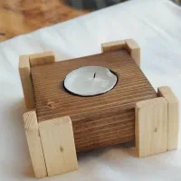 جا شمعی دکوری چوبی|صنایع دستی و سایر لوازم تزئینی|لنگرود, |دیوار