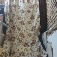 والان پرده مخمل کرم قهوه ای