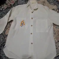 مانتو سفید کتان شیک