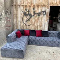 مبل ال چستر پارچه طوسی