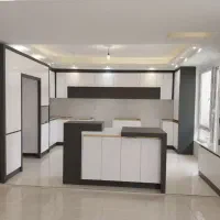 کابینت هایگلاس اقساطی سفید براق طوسی مات کد n804