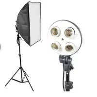 هولدر ۴ لامپه و سافتباکس و پایه