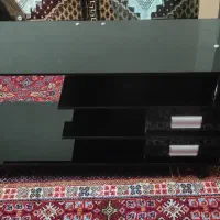 میز تلویزیون شیشه‌ای مشکی