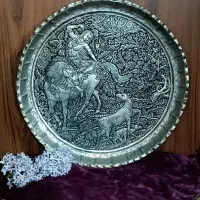 سینی مجمع قلم زنی مسی قلمزنی امضادار