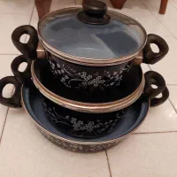 قابلمه و کاسه و زیر کاسه لعابی مارک الیت