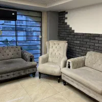 مبل ۸ نفره مدل چستر مخمل و صندلی جداگانه