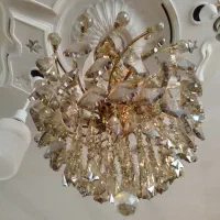 لوستر۶شاخه طلایی|لوستر و چراغ آویز|قم, چهل درخت‎|دیوار