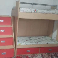تخت دوطبقه کودک تمام ام دی اف همراه با خوشخواب|تخت و سرویس خواب|شیراز, منطقه هوایی شهید دوران|دیوار