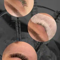 مدل با هزینه ی مواد اکستنشن مژه و لیفت و لمینت
