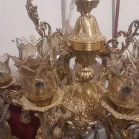 لوستر ۱۲ شعله برنجی آرمیس|لوستر و چراغ آویز|همدان, |دیوار