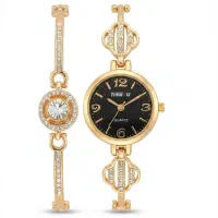 ساعت زنانه TIME4U ست دستبند نگین‌دار