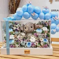 باکس نوزادی بزرگ شیشه ای تولدی دخترانه پسرانه