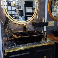 کابین روشویی pvc ( ضد آب)با سنگ طبیعی