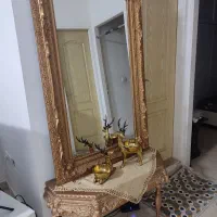آینه و کنسول چوبی طلایی