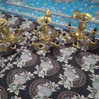 لوستر سه قلو هرکدوم6شاخه شیشه هرشاخه هم روشه