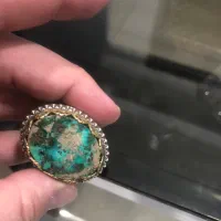 فیروزه ۹۲۵ عیار رگه طلای قواره بزرگ