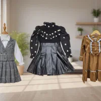 پیراهن مجلسی دخترانه وشلوار لی دخترانه