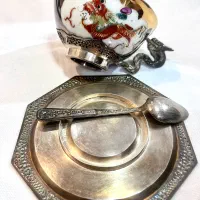 فنجان نعلبکی قاشق نقره|کلکسیون اشیاء عتیقه|قائمشهر, |دیوار