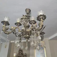 فروش لوستر برنج اصل و سنگین ۸شاخه کاملا نو و سالم