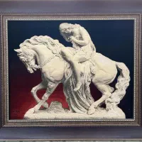 تابلو فرش دستباف لیدی گودیوا (دختر اسب سوار)
