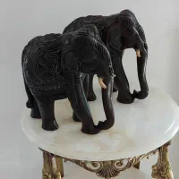 تعدادی فیل چوبی خراطی خرید از بنگلور هندوستان