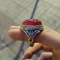 انگشتر نقره قدیمی با سنگ اصل