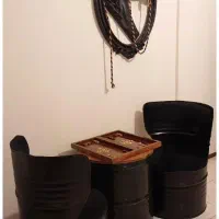 میز صندلی دونفره مشکی