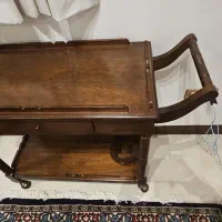 میز بار پذیرایی چرخ دار چوبی سالم و نو|بوفه، ویترین، کنسول|لواسان, |دیوار