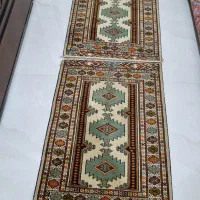 یک جفت قالیچه دستباف ویک جفت پشتی نو واکبنددستباف